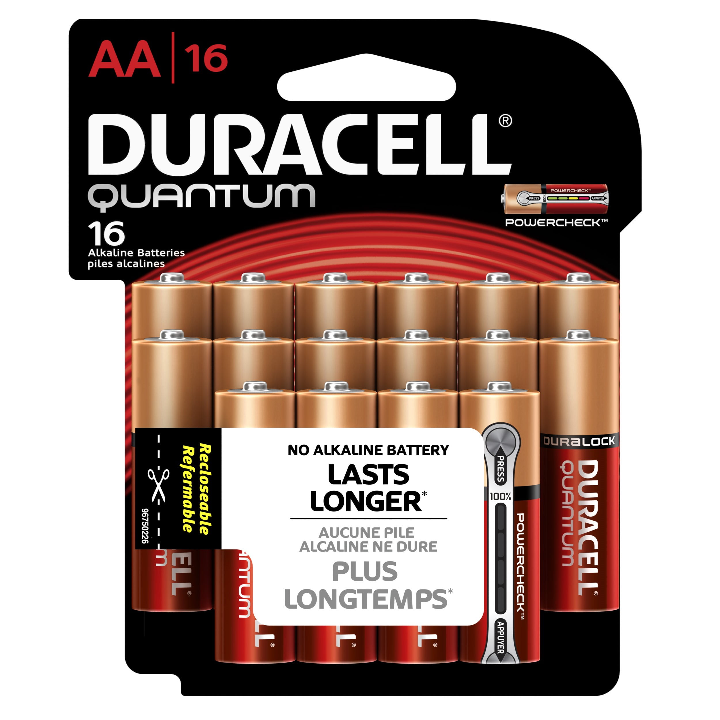 Durcell Quantum Alkaline Batteries AA, 16 Count
