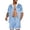 Blue, variant on Men Satin Silk Pajamas Set with Pockets Sleepwear Shorts Satin Summer Loungewear 2 Piece Button Down Set