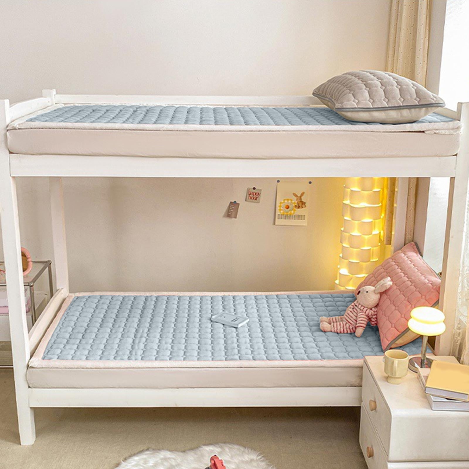 Tgbvmt Milk Velvet Mattress Pad Winter Antistatic 3-Layer Ergonomic Mattress Double Thickened Warm Mattress Pad for Student Dormitory Bunk Bed Single Size Floor Home Bedroom Sleep Rest Decor Favors