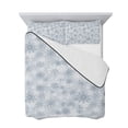 thumbnail image 7 of Grey Snowflake Queen Size Down Alternative Comforter, Lightweight Comforter Quilt Bedding Set with Pillow Shams Christmas Snowflake Gray White All Seasons Bed Comforter Duvet Insert 90"x96", 7 of 7