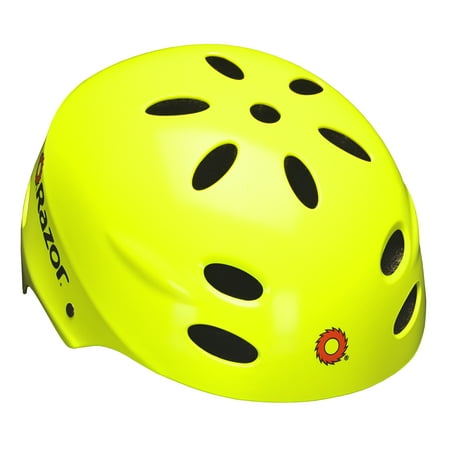 Razor V17 Youth, Multi-Sport Helmet, Neon Yellow, For Ages (Best Ventilated Bike Helmet 2019)