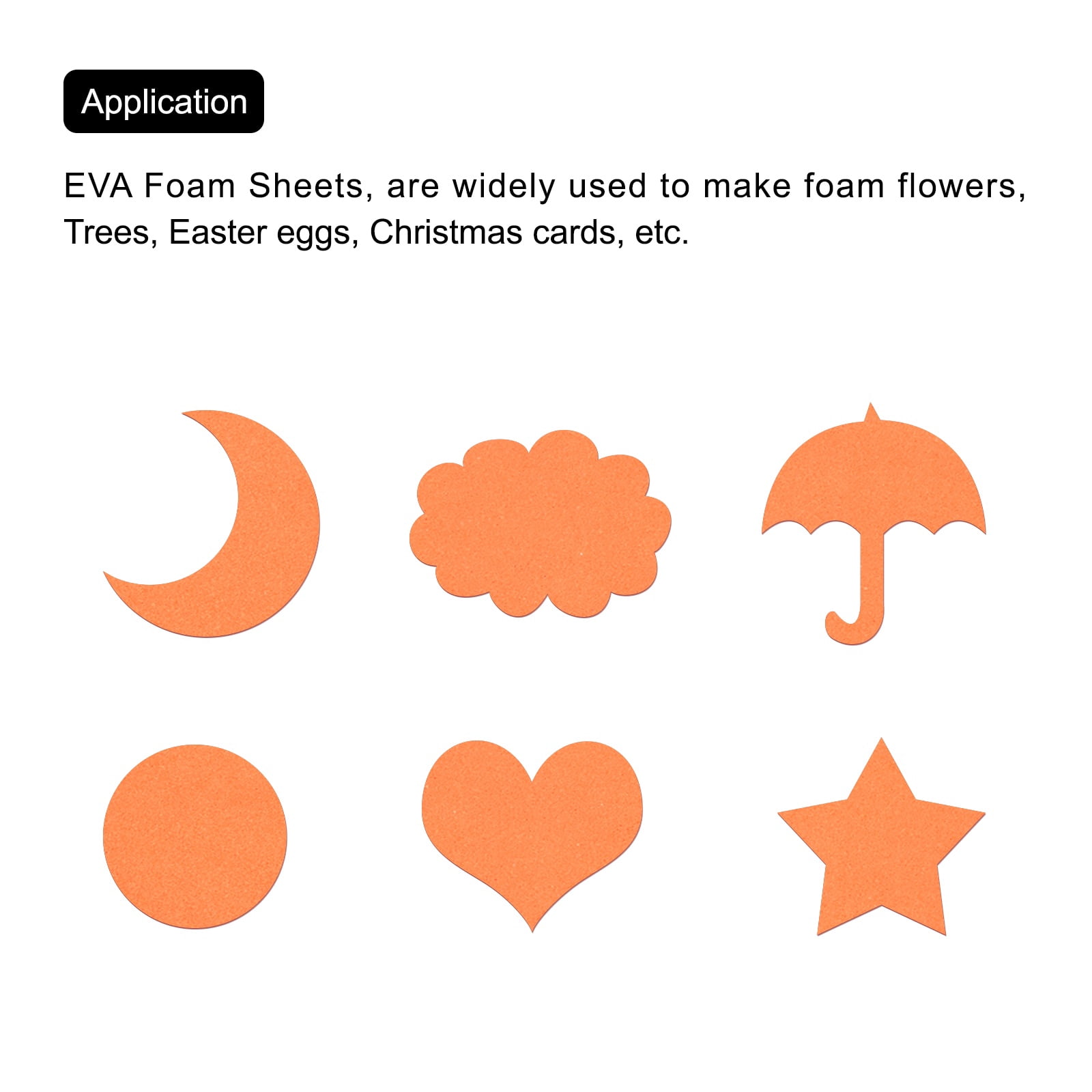 Uxcell EVA Foam Sheets Orange 39.4 Inch x 39.4 Inch 2mm Thick Crafts Foam Sheets for Costumes, Arts and Crafts Projects Pack of 1