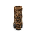 thumbnail image 2 of DARING DIVA Chunky High Heel Platform Zipper Chelsea Boots Leopard 7, 2 of 7
