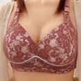 thumbnail image 2 of Ahuyic Womens Summer Bras,Plus Size Bras for Women,Women's Gathering Lace Bra Without Steel Ring Large Size Thin Breathable Side Folding Adjustable Top Support Foreign Trade Underwear, 2 of 4