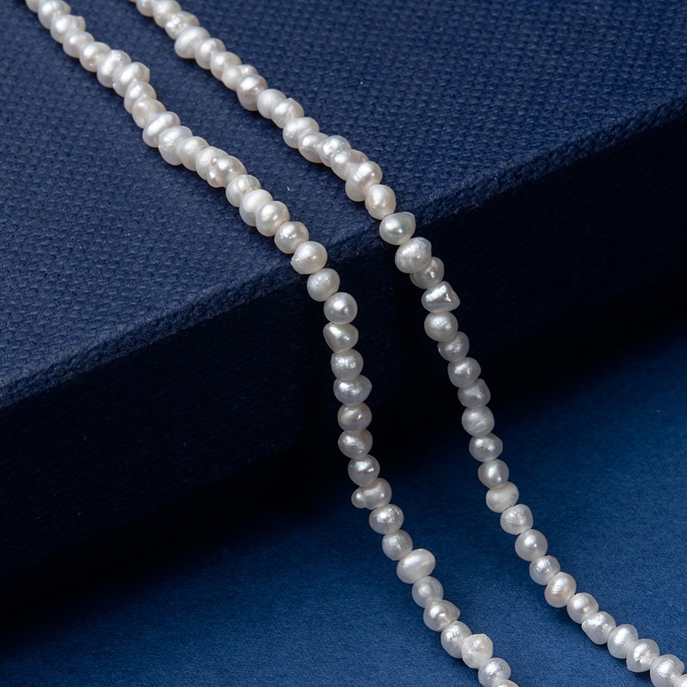 1strand Natural Cultured Freshwater Pearl Beads Strands Potato White 3~3.5x2.3~2.6mm Hole: 0.5mm about 142~150pcs/strand 14.5 inch(37cm)