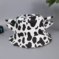 thumbnail image 3 of Kcolen Cow Print Bucket Hat with Cute Horn Ears, Unisex Cow Print Summer Beach Cute Casual Outdoor Sun Hat Fisherman's Cow Bucket Hat,White, 3 of 6