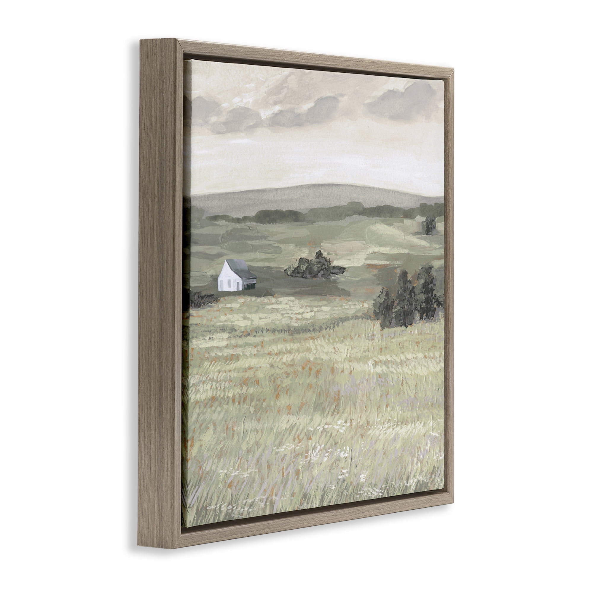Stupell Industries Scenic Country Landscape Landscape & Nature Painting Brown Floater Framed Canvas Art Print Wall Art, 25 x 25