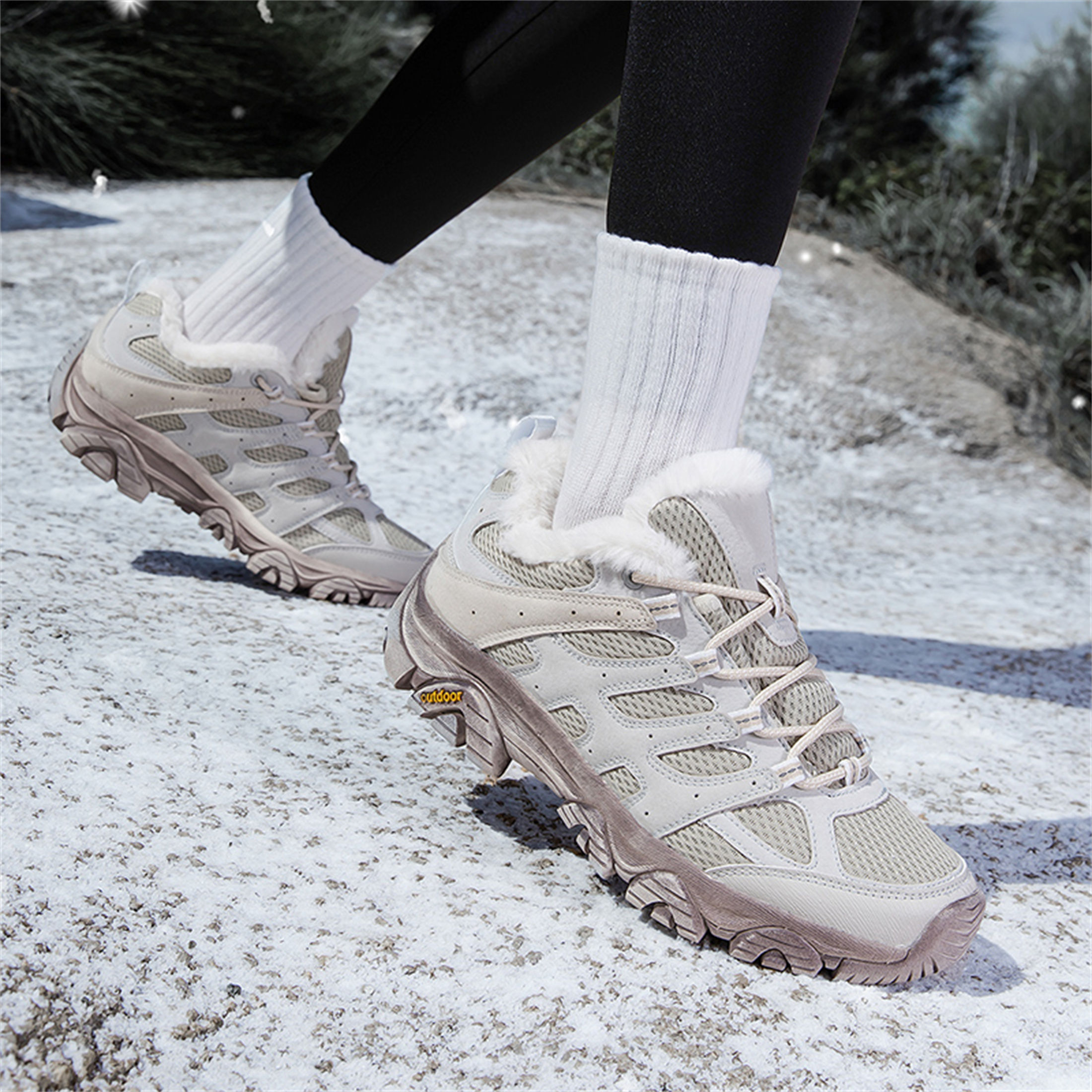 YOURDIARY Womens Mens Winter Hiking Shoes Comfortable Warm Walking Shoes