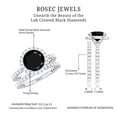 thumbnail image 6 of Rosec Jewels Lab Grown Black Diamond Wedding Bridal Ring Set for Women - AAAA Quality - Halo Engagement Ring with Enhancer, 925 Sterling Silver, US 3.50, 6 of 7