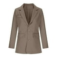 thumbnail image 3 of Scyoekwg Blazers for Women Business Casual Button Lapel Blazer Long Sleeve Lightweight Solid Color Trendy Offices Work Suit Fall Coats Coats(Khaki,M), 3 of 5