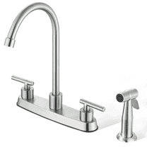 Brushed Nickel Kitchen Faucet with Side Sprayer 3 or 4 Holes Sink Mixer Faucet