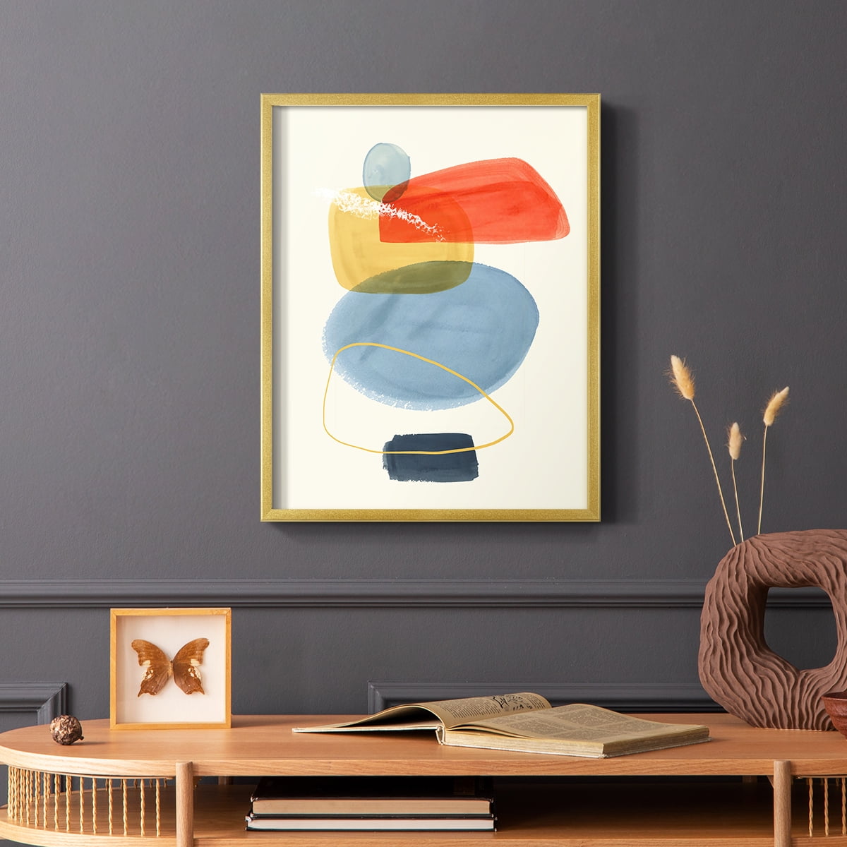 Bright Color Bundle I Framed Print in Gold Solid Wood Framed Print No Nail Hanging