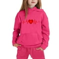 thumbnail image 4 of BLVB Cute Toddler Boys Girls Sweatsuit Valentines Heart Print Kids Fall Clothes Set Hoodie Sweatshirt Pants Spring Outfits, 4 of 5