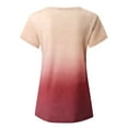 thumbnail image 2 of Minnieouse Camiseta degradada para mujer, ropa de calle elegante multicolor con cuello en V, fibra de verano, manga corta, para correr, playa, Prendas para la parte del cuerpo Rosa claro XXXL, 2 of 6