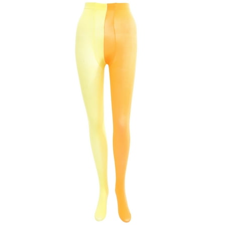

Fashion Double Color AB Splice Left Right Stockings - Free Size (Orange and Yellow)