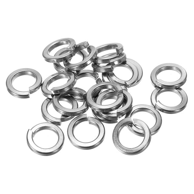 Unique Bargains M12 Rondelle de Verrouillage à Fente, Lot de 25 Rondelle de Verrouillage à Ressort en Acier Inoxydable 304 12mm ID 18.8mm OD, Ton Argent