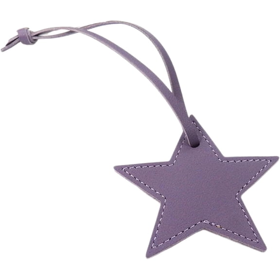 Star Shaped Leather Luggage Charm Five-Pointed Keychain Pendant Bag Accessory for Women Girls Purple