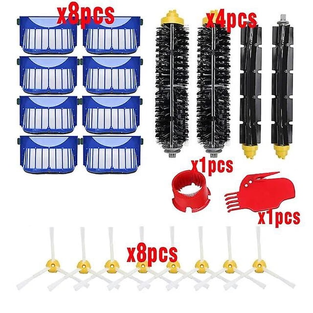 New Main Brush AeroVac Blue Filters Bristle Brushes Flexible Brushes Kit for iRobot Roomba 600 610 620 625 630 650 660 Series~2682