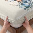 thumbnail image 3 of Twin Sze Fitted Sheet Set - Coastal Fall 2 Piece Bedding Sets 16" Deep Pocket Fitted Sheet with 1 Pillowcase, Thanksgiving Blue Pumpkins Coral Rustic Brushed Microfiber Hotel Luxury Bed Sheets, 3 of 9