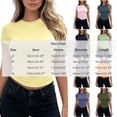 thumbnail image 4 of Otvok Womens Casual T Shirts Summer Tops Short Sleeve Going Out Crop Tops Round Neck Slim Fitted Basic Tee, 4 of 7