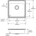thumbnail image 5 of Elkay Lradq222255 Gourmet 22" Single Basin Drop In Stainless Steel Kitchen Sink - 1 Faucet, 5 of 6