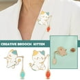 thumbnail image 2 of Brooch Kitten Fishing Cute Cartoon Badge Pin Student Gift Decoration New E4, 2 of 9
