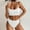 White womens swimsuits, variant on Womens Swimsuits Pimelu Bathing Suit for Women Bikini Set Two Pieces Swimsuit for Women Summer Ladies Beach High Waist Bikini Sets Girls Solid Spaghetti Strap Swimwear with Briefs