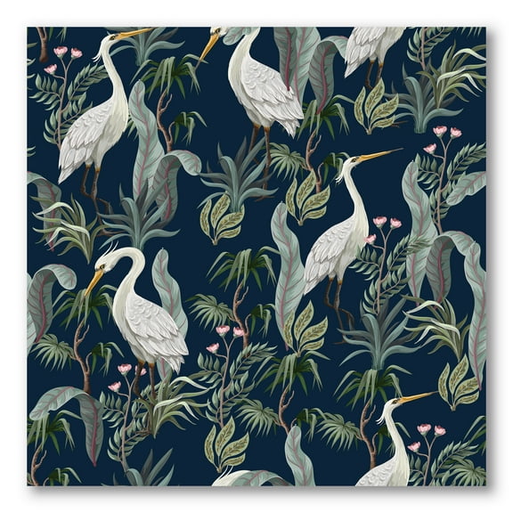 Designart ' Chinoiserie With Peonies and Birds VII ' Traditional Canvas Wall Art Print