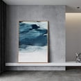thumbnail image 2 of IDEA4WALL Framed Canvas Wall Art Abstract Blue Color Block Canvas Prints Home Artwork Decor Contemporary Relax/Calm Landscape Paint for Living Room, Bedroom, Dining Room - 24"x36" Natural, 2 of 5