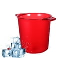 thumbnail image 6 of WEUVEB Red Frosted Plastic Ice Bucket with Handles, Outdoor Party Cooler for Events and Gatherings, 6 of 8