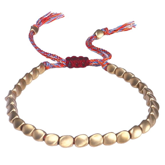 DESIGNICE Copper Beads Bracelet Adjustable Handmade Braided Copper Bracelet Jewelry Gifts for Women Men,Lucky Bracelet Cooper Bracelet for Man