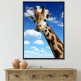 thumbnail image 2 of A Giraffe On A Blue Sky Portrait 16 in x 32 in Framed Photography Canvas Art Print, by Designart, 2 of 5