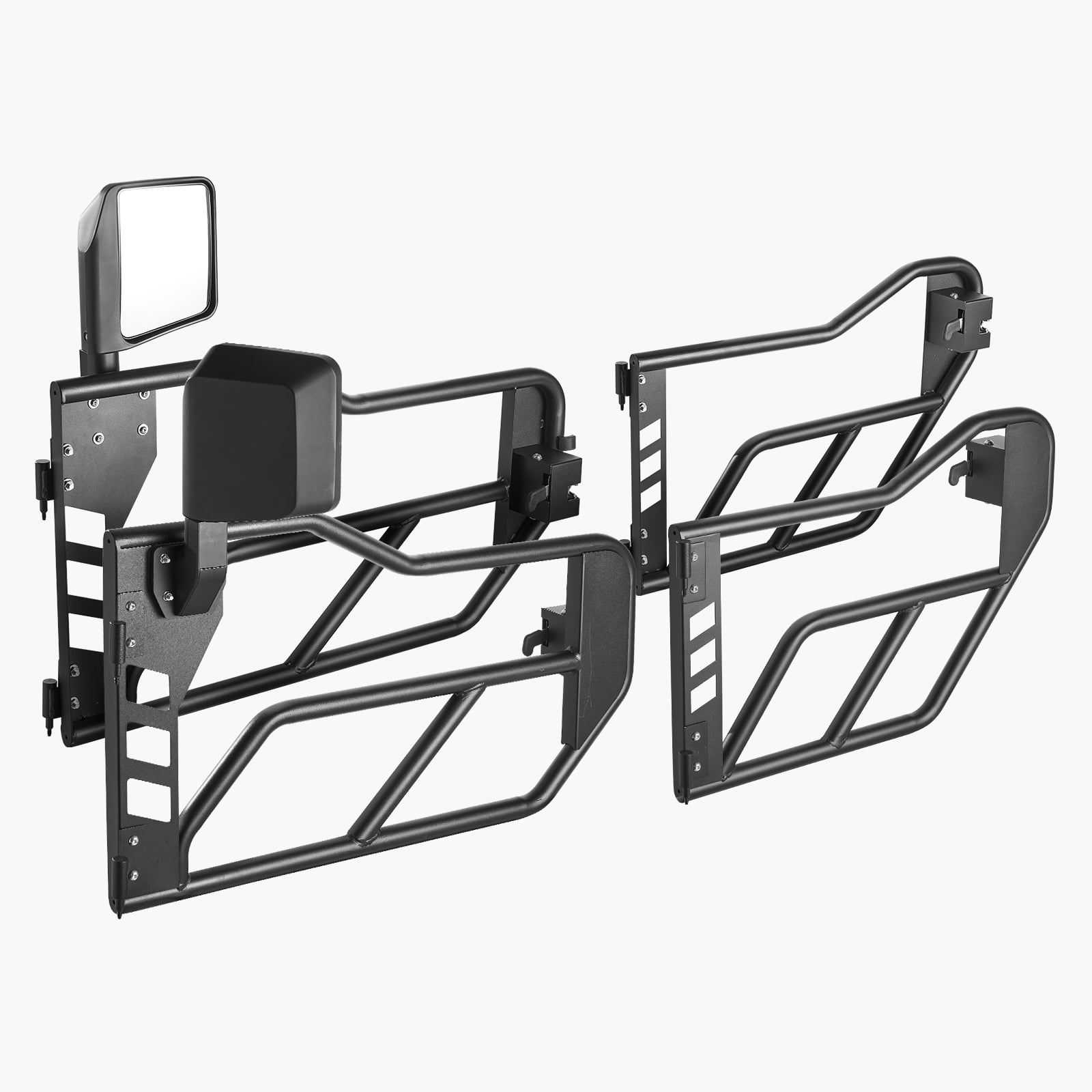 KFFKFF Jeep Tubular Doors, Quad-Door, Exploration Design Jeep Cylinder Door with DOT Approved Side View Mirrors, Jeep Entrances with Side Mirrors for 2018-2024 Jeep Wrangler JL & 2020-2024