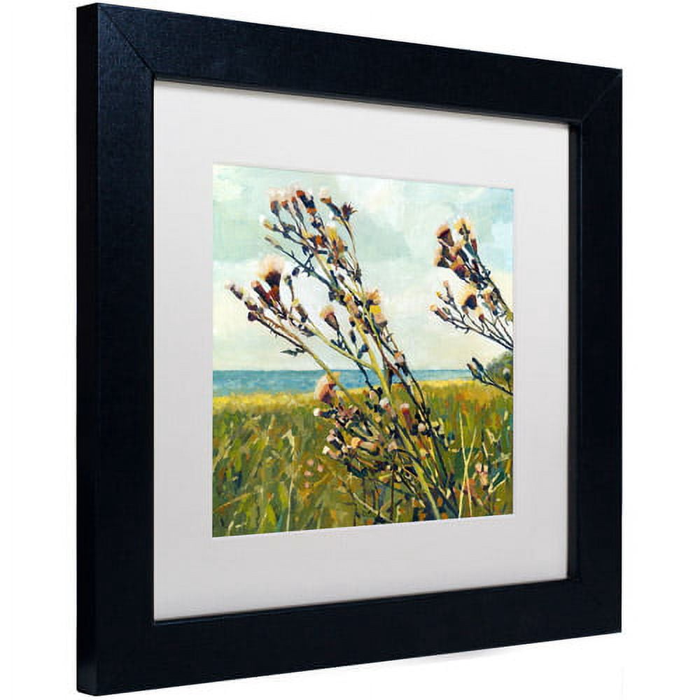 Trademark Fine Art "Thistles on the Beach" Canvas Art by Michelle Calkins, White Matte, Black Frame