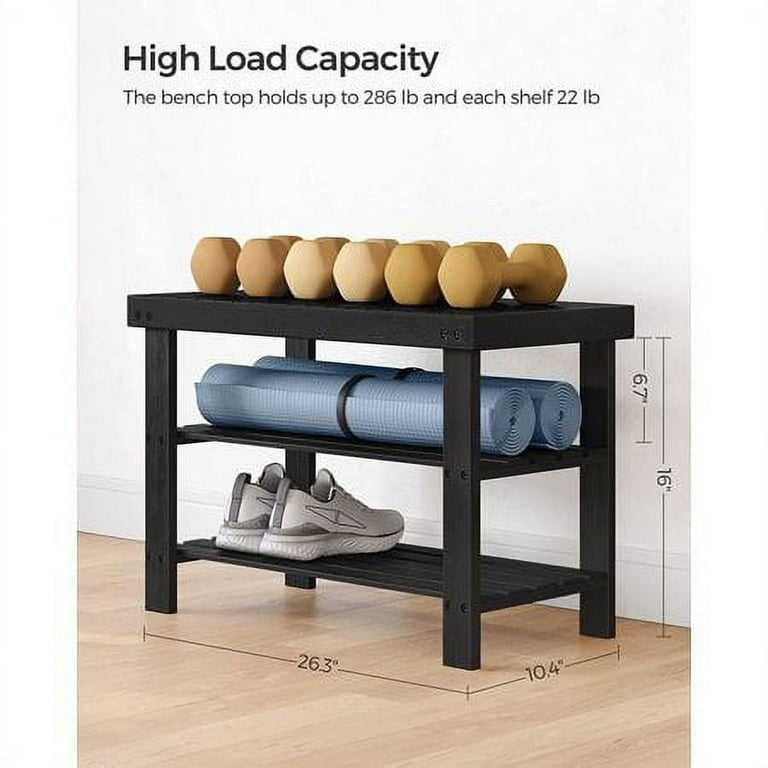 Bamboo entryway 8 pair shoe rack hotsell