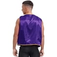thumbnail image 3 of iiniim Mens Arabian Prince Lamp Roleplay Costume Stain Vest Gold Trim Sleeveless Open Front Waistcoat Dark Purple XXL, 3 of 7