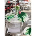 thumbnail image 5 of Outdoor Tablecloth with Umbrella Hole for Patio/Picnic/Party/Camping, Football Waterproof Table Cloth Round Cover Washable, Green Player Silhouette Soccer Sports Rustic (Dia 60"), 5 of 9