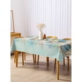 thumbnail image 3 of Beach Coastal Teal Rectangle Tablecloth, Nautical Shell Starfish Coral Summer Waterproof & StainResistant Tablecloth, Washable Oil-proof Table Cover for Dining/Party/Wedding/Camping/Buffet 54x108 In, 3 of 9