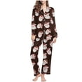 thumbnail image 2 of Jamicy Sleepwear for Women Clearance Clearance Christmas Pajamas Casual Printed Pajamas for Women Set Long Sleeve Shirt with Long Pajama Pant Soft Pjs Set, 2 of 5