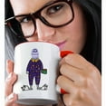 thumbnail image 2 of 3drose, Cute Funny Abominable Snowman in Polka Dot Pajamas, 15oz Two-tone Red Mug, 2 of 6