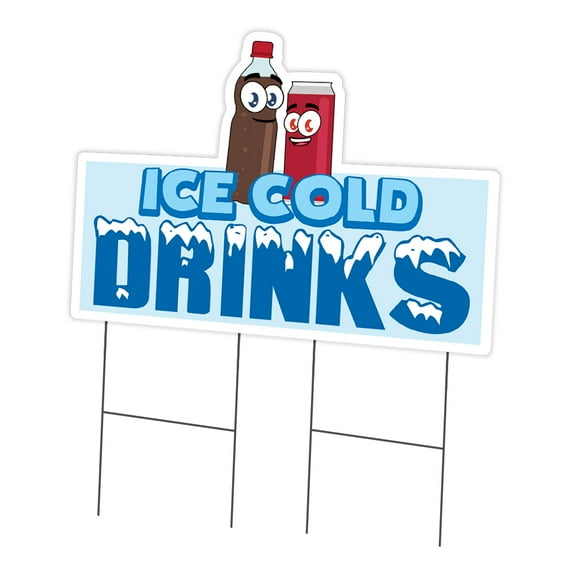 SignMission C-DC-2436-Ice Cold Drinks 3 24 x 36 in. Yard Sign & Stake - Ice Cold Drinks 3