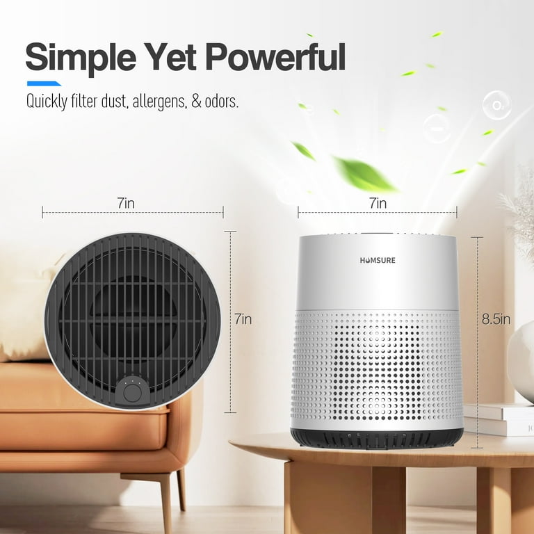 HUMSURE Air Purifier, 300 Sq.ft Air Purifiers for Bedroom, H13 True HEPA Filter, Remove Smoke Dust, White, HKJ-50A HUMSURE Air Purifier, 300 Sq.ft Air Purifiers for Bedroom, H13 True HEPA Filter, Remove Smoke Dust, White, HKJ-50A
