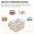 thumbnail image 6 of Yayeee Collapsible Cube Storage Bin with Lid Fabric Closet Decorative Basket with Handles, Colorful Cartoon Flowers, 6 of 7