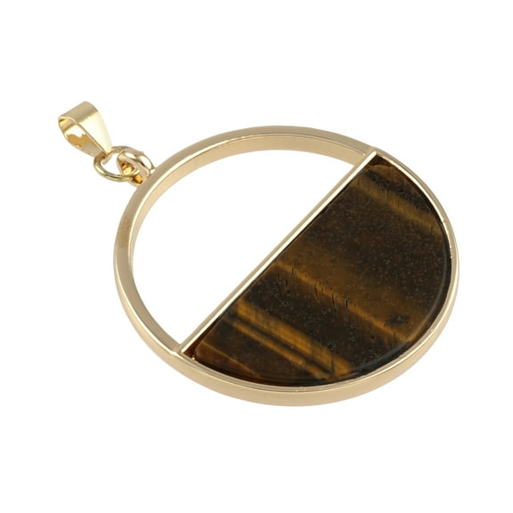 Tiger's Eye Half Circle Pendant by Bead Landing