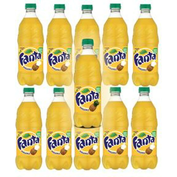 Pineapple Fanta 20oz Soda Bottles (Pack of 12, Total 240 FL OZ