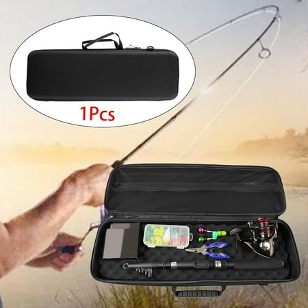 Fishing Rod Reel Bag Travel Case Lightweight Shockproof Organizer Accessories Gears Wear Resistance Portable EVA Fishing Tackle Storage Case