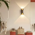thumbnail image 4 of Aplique de pared moderno de 6 W para interior y exterior, de metal, con iluminación vertical, blanco cálido, ideal para dormitorio, hogar, pasillo y sala de estar., 4 of 4