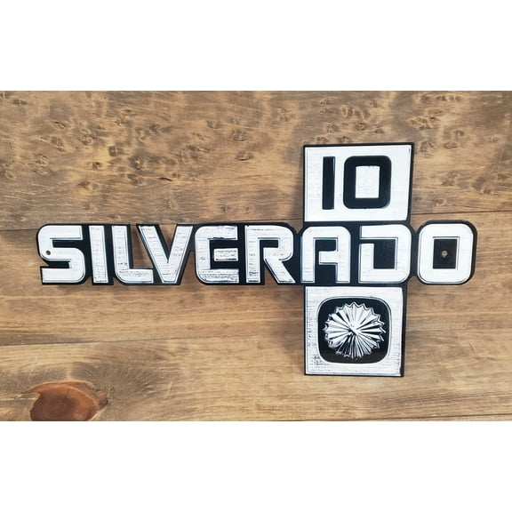 Chevy Silverado 10 Vintage Emblem Flat Steel Sign - Not Chrome