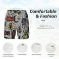 thumbnail image 6 of Picia Bright Insects pattern Mens Swim Trunks with Compression Liner Stretch Beach Shorts Quick Dry with Zipper Pockets No-Chafing Board Shorts-Medium, 6 of 9
