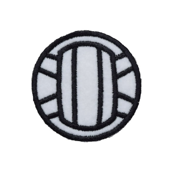Small 1" Volleyball - Black/White - Sports - Iron on Applique/Embroidered Patch